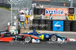 Harrison Newey (GBR) Van Amersfoort Racing Dallara F312 - Mercedes-Benz, Alessio Lorandi (ITA) Carlin Dallara F312 - Volkswagen,  26.06.2016. FIA F3 European Championship 2016, Round 5, Race 3, Norisring, Germany