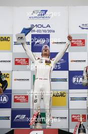 Podium: Race winner Lance Stroll (CAN) Prema Powerteam Dallara F312 â€“ Mercedes-Benz.  02.10.2016. FIA F3 European Championship 2016, Round 9, Race 2, Imola, Italy