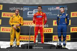 Race 2, 1st position Jordan King (GBR) Racing Engineering, 2nd position Oliver Rowland (GBR) MP Motorsport and 3rd position Alex Lynn (GBR) Dams 03.07.2016. GP2 Series, Rd 4, Spielberg, Austria, Sunday.