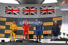 Race 2, 1st position Jordan King (GBR) Racing Engineering, 2nd position Oliver Rowland (GBR) MP Motorsport and 3rd position Alex Lynn (GBR) Dams with Helmut Marko (AUT), Red Bull Racing, Red Bull Advisor 03.07.2016. GP2 Series, Rd 4, Spielberg, Austria, Sunday.