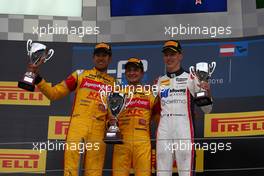Race 1, 1st position Mitch Evans (NZL) Campos Racing, 2nd position Sean Gelael (INA) Campos Racing and 3rd position Raffaele Marciello (ITA) Russian Time 02.07.2016. GP2 Series, Rd 4, Spielberg, Austria, Saturday.