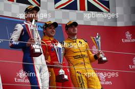 Race 2, 1st position Jordan King (GBR) Racing Engineering, 2nd position Luca Ghiotto (ITA) Trident and 3rd position Oliver Rowland (GBR) MP Motorsport 10.07.2016. GP2 Series, Rd 5, Silverstone, England, Sunday.