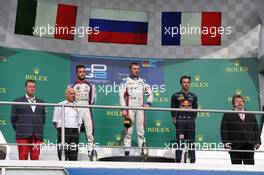 Race 1, 1st position Sergey Sirotkin (RUS) Art Grand Prix, 2nd position Luca Ghiotto (ITA) Trident and 3rd position Pierre Gasly (FRA) PREMA Racing 30.07.2016. GP2 Series, Rd 7, Hockenheim, Germany, Saturday.