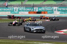 Race 2, The Safety car and Luca Ghiotto (ITA) Trident 02.10.2016. GP2 Series, Rd 10, Sepang, Malaysia, Sunday.