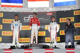 Race 1,  Charles Leclerc (MON) ART Grand Prix, 2nd position Alexander Albon (THA) ART Grand Prix and 3rd position Nyck De Vries (HOL) ART Grand Prix 02.07.2016. GP3 Series, Rd 2, Spielberg, Austria, Saturday.