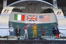 Race 2, 1st position Jack Aitken (GBR) Arden Internationa, 2nd position Antonio Fuoco (ITA) Trident and 3rd position Santino Ferrucci (USA) DAMS 28.08.2016. GP3 Series, Rd 6, Spa-Francorchamps, Belgium, Sunday.