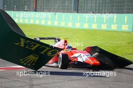Race 2, Crash, Tatiana Calderon (COL) Arden International 28.08.2016. GP3 Series, Rd 6, Spa-Francorchamps, Belgium, Sunday.