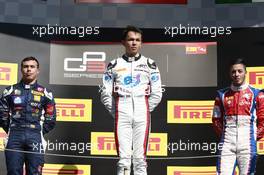 Race 2, 1st position Alexander Albon (THA) ART Grand Prix, 2nd position Oscar Tunjo (COL) Jenzer Motorsport and 3rd position Antonio Fuoco (ITA) Trident 15.05.2016. GP3 Series, Rd 1, Barcelona, Spain, Sunday.
