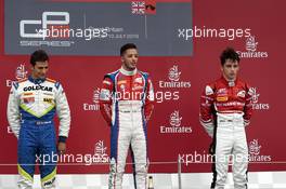 Race 2, 1st position Antonio Fuoco (ITA) Trident, 2nd position Alex Palou (ESP) Campos Racing and 3rd position Charles Leclerc (MON) ART Grand Prix 10.07.2016. GP3 Series, Rd 3, Silverstone, England, Sunday.