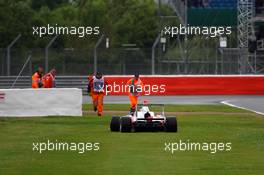 Race 2, Giuliano Alesi (FRA) Trident retires from the race 10.07.2016. GP3 Series, Rd 3, Silverstone, England, Sunday.