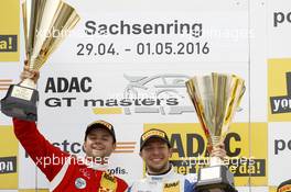 Podium: Race winner#77 Callaway Competition, Corvette C7 GT3: Jules Gounon, Daniel Keilwitz.30.04.-01.05.2016, ADAC GT-Masters, Round 2, Sachsenring, Germany.