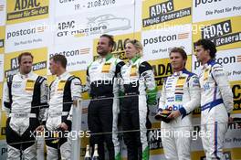 Podium: Sieger #50 YACO Racing, Audi R8 LMS: Philip Geipel, Rahel Frey; 2 #5 HB Racing Lamborghini Huracán GT3: Norbert Siedler, Jaap van Lagen; 3. #1 AMG - Team Zakspeed Mercedes-AMG GT3: Luca Ludwig, Sebastian Asch.19.-21.08.2016, ADAC GT-Masters, Round 6, Zandvoort, Netherlands.