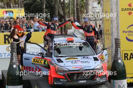2nd position,  Dani Sordo (ESP)-Marc Marti (ESP), Hyundai New i20 WRC, Hyundai Motorsport 13-16.10.2016 FIA World Rally Championship 2016, Rd 11, Rally De Espana, Costa Daurada, Spain