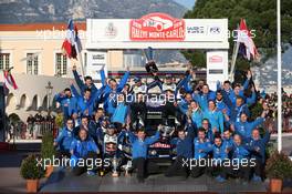 winners Sebastien Ogier, Julien Ingrassia (Volkswagen Polo WRC #1, Volkswagen Motorsport)and Team 20-24.01.2016 FIA World Rally Championship 2016, Rd 1, Rally Monte Carlo, Monte Carlo, Monaco