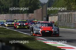 Marcel FÃ¤ssler (CHE), Dries Vanthoor (BEL), Will Stevens (GBR), Audi R8 LMS, Belgian Audi Club Team WRT 22.04.2017-23.04.2016 Blancpain Sprint Series, Round 2, Monza, Italy