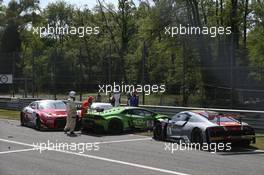 Marcel FÃ¤ssler (CHE), Dries Vanthoor (BEL), Will Stevens (GBR), Audi R8 LMS, Belgian Audi Club Team WRT 22.04.2017-23.04.2016 Blancpain Sprint Series, Round 2, Monza, Italy
