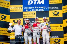 RenŽ Rast (GER) Audi Sport Team Rosberg, Audi RS 5 DTM Mike Rockenfeller (GER) Audi Sport Team Phoenix, Audi RS 5 DTM Marco Wittmann (GER) BMW Team RMG, BMW M4 DTM DTM podium 22.07.2017, DTM Round 5, Moscow, Russia, Saturday.