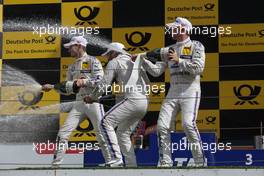 Podium: Second place Marco Wittmann (GER) BMW Team RMG, BMW M4 DTM celebrates with the champagne with race winner Timo Glock (GER) BMW Team RMG, BMW M4 DTM and third place Maxime Martin (BEL) BMW Team RBM, BMW M4 DTM. 19.08.2017, DTM Round 6, Circuit Zandvoort, Netherlands, Saturday.