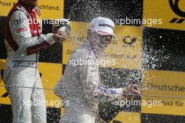 Podium: Race winner Marco Wittmann (GER) BMW Team RMG, BMW M4 DTM celebrates with the champagne. 20.08.2017, DTM Round 6, Circuit Zandvoort, Netherlands, Sunday.