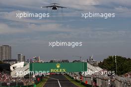 A large plane flies over the circuit. 26.03.2017. Formula 1 World Championship, Rd 1, Australian Grand Prix, Albert Park, Melbourne, Australia, Race Day.
