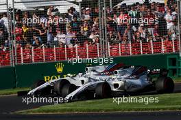 Felipe Massa (BRA) Williams FW40 and team mate Lance Stroll (CDN) Williams FW40. 26.03.2017. Formula 1 World Championship, Rd 1, Australian Grand Prix, Albert Park, Melbourne, Australia, Race Day.