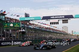 Lewis Hamilton (GBR) Mercedes AMG F1 W08 leads at the start of the race. 26.03.2017. Formula 1 World Championship, Rd 1, Australian Grand Prix, Albert Park, Melbourne, Australia, Race Day.
