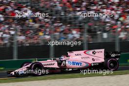 Sergio Perez (MEX) Sahara Force India F1 VJM10. 26.03.2017. Formula 1 World Championship, Rd 1, Australian Grand Prix, Albert Park, Melbourne, Australia, Race Day.