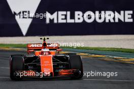 Stoffel Vandoorne (BEL) McLaren MCL32. 25.03.2017. Formula 1 World Championship, Rd 1, Australian Grand Prix, Albert Park, Melbourne, Australia, Qualifying Day.