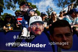 Fans with large drivers' heads. 23.03.2017. Formula 1 World Championship, Rd 1, Australian Grand Prix, Albert Park, Melbourne, Australia, Preparation Day.