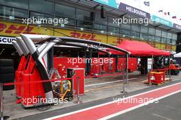 Ferrari Garage. 22.03.2017. Formula 1 World Championship, Rd 1, Australian Grand Prix, Albert Park, Melbourne, Australia, Preparation Day.