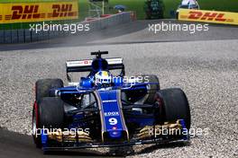 Marcus Ericsson (SWE) Sauber C36 runs wide. 07.07.2017. Formula 1 World Championship, Rd 9, Austrian Grand Prix, Spielberg, Austria, Practice Day.