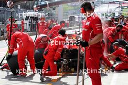Sebastian Vettel (GER) Ferrari SF70H practices a pit stop. 07.07.2017. Formula 1 World Championship, Rd 9, Austrian Grand Prix, Spielberg, Austria, Practice Day.