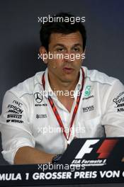 Toto Wolff (GER) Mercedes AMG F1 Shareholder and Executive Director in the FIA Press Conference. 07.07.2017. Formula 1 World Championship, Rd 9, Austrian Grand Prix, Spielberg, Austria, Practice Day.