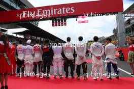 The drivers stand for the national anthem. 09.07.2017. Formula 1 World Championship, Rd 9, Austrian Grand Prix, Spielberg, Austria, Race Day.