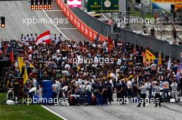 The grid before the start of the race. 09.07.2017. Formula 1 World Championship, Rd 9, Austrian Grand Prix, Spielberg, Austria, Race Day.