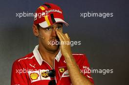 Sebastian Vettel (GER) Ferrari in the FIA Press Conference. 06.07.2017. Formula 1 World Championship, Rd 9, Austrian Grand Prix, Spielberg, Austria, Preparation Day.