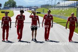 Sebastian Vettel (GER) Ferrari walks the circuit with the team. 06.07.2017. Formula 1 World Championship, Rd 9, Austrian Grand Prix, Spielberg, Austria, Preparation Day.