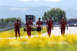 Sebastian Vettel (GER) Ferrari walks the circuit with the team. 06.07.2017. Formula 1 World Championship, Rd 9, Austrian Grand Prix, Spielberg, Austria, Preparation Day.