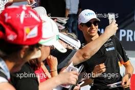 Esteban Ocon (FRA) Sahara Force India F1 Team with fans. 06.07.2017. Formula 1 World Championship, Rd 9, Austrian Grand Prix, Spielberg, Austria, Preparation Day.