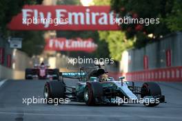 Lewis Hamilton (GBR) Mercedes AMG F1  and Sebastian Vettel (GER) Scuderia Ferrari  25.06.2017. Formula 1 World Championship, Rd 8, Azerbaijan Grand Prix, Baku Street Circuit, Azerbaijan, Race Day.