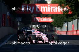 Sergio Perez (MEX) Sahara Force India F1   25.06.2017. Formula 1 World Championship, Rd 8, Azerbaijan Grand Prix, Baku Street Circuit, Azerbaijan, Race Day.