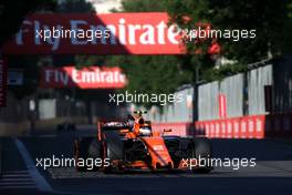 Stoffel Vandoorne (BEL) McLaren F1  25.06.2017. Formula 1 World Championship, Rd 8, Azerbaijan Grand Prix, Baku Street Circuit, Azerbaijan, Race Day.