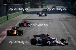 Sergio Perez (MEX) Sahara Force India F1 VJM10. 25.06.2017. Formula 1 World Championship, Rd 8, Azerbaijan Grand Prix, Baku Street Circuit, Azerbaijan, Race Day.