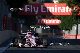 Esteban Ocon (FRA) Force India F1  25.06.2017. Formula 1 World Championship, Rd 8, Azerbaijan Grand Prix, Baku Street Circuit, Azerbaijan, Race Day.