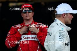 Kimi Raikkonen (FIN) Ferrari in qualifying parc ferme with Valtteri Bottas (FIN) Mercedes AMG F1. 24.06.2017. Formula 1 World Championship, Rd 8, Azerbaijan Grand Prix, Baku Street Circuit, Azerbaijan, Qualifying Day.