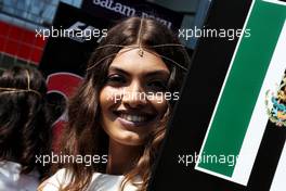 Grid girl. 25.06.2017. Formula 1 World Championship, Rd 8, Azerbaijan Grand Prix, Baku Street Circuit, Azerbaijan, Race Day.