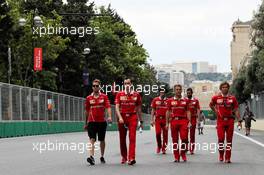 Sebastian Vettel (GER) Ferrari walks the circuit with the team. 22.06.2017. Formula 1 World Championship, Rd 8, Azerbaijan Grand Prix, Baku Street Circuit, Azerbaijan, Preparation Day.