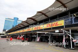 Sahara Force India F1 Team pit garages. 22.06.2017. Formula 1 World Championship, Rd 8, Azerbaijan Grand Prix, Baku Street Circuit, Azerbaijan, Preparation Day.