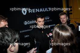Jolyon Palmer (GBR) Renault Sport F1 Team with the media. 02.03.2017. Formula One Testing, Day Four, Barcelona, Spain. Thursday.