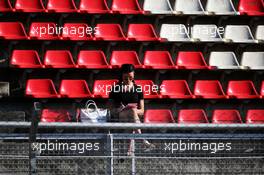 A fan in the grandstand. 02.03.2017. Formula One Testing, Day Four, Barcelona, Spain. Thursday.